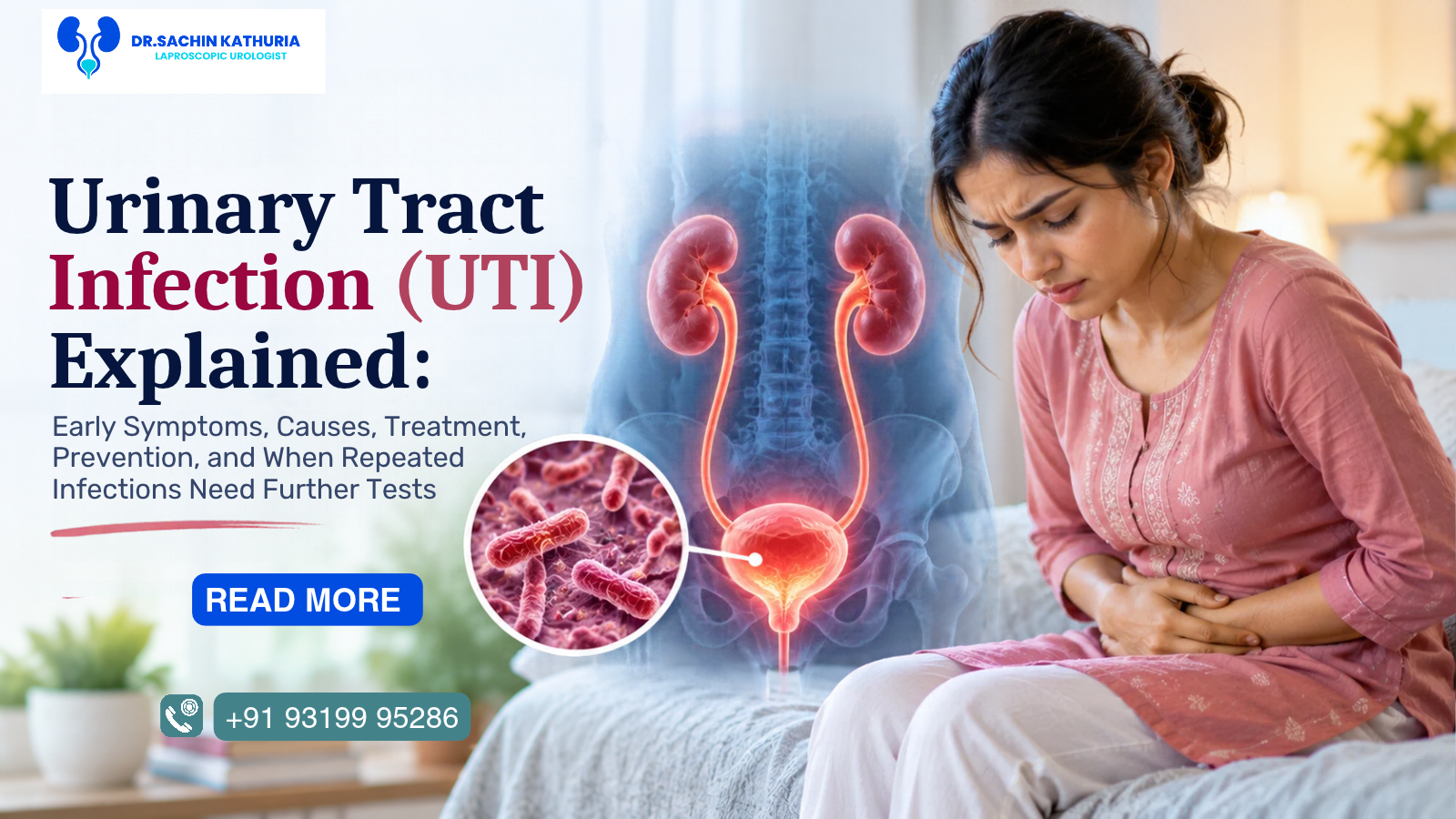 Diagram of the human urinary system with a glass of water